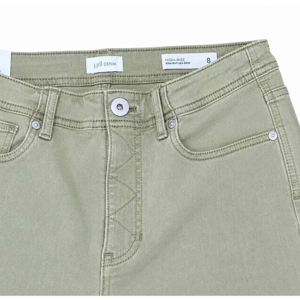 NWT! J. Jill Green High Rise Straight Leg Crop Raw Hem Jeans 8P - Picture 4 of 4